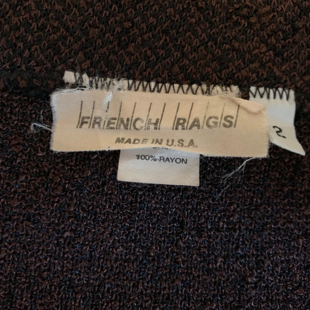 Vintage French Rags Brenda French Brown Rayon Midi Skirt Sz 2 Boho Minimalist